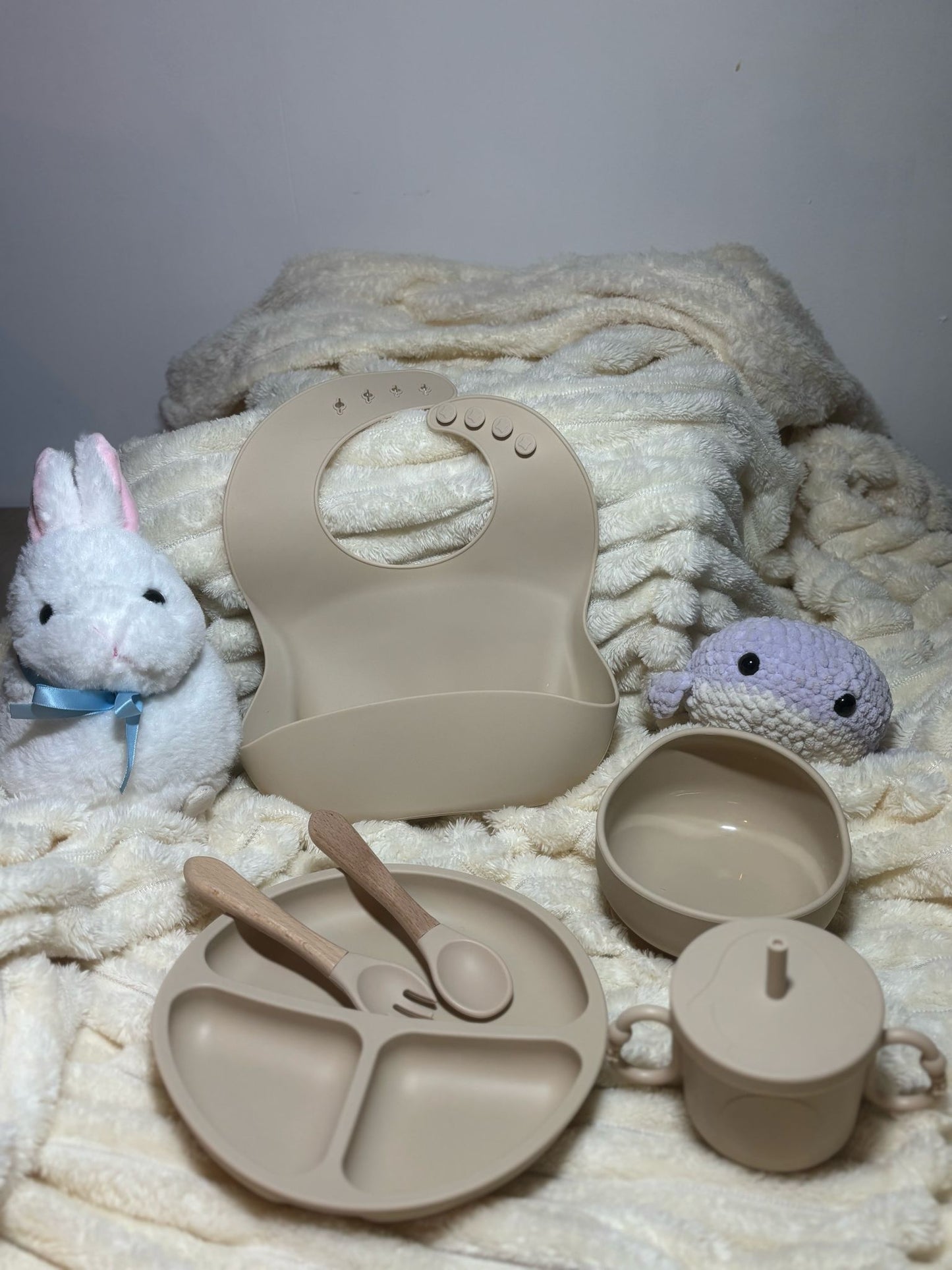 Coffret Repas en Silicone pour Bébé - 6 Pièces | Sécurisé & Antidérapant