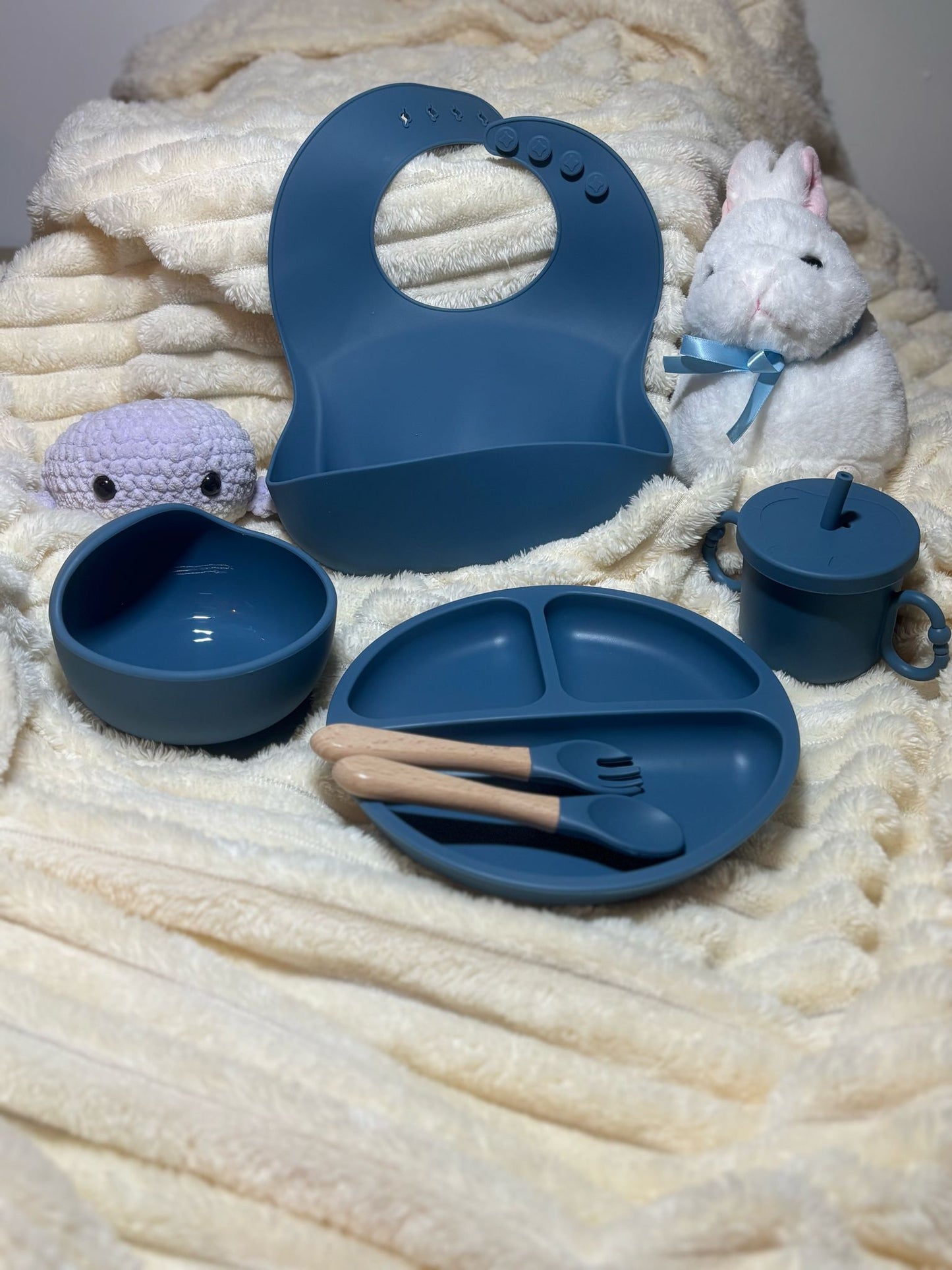 Coffret Repas en Silicone pour Bébé - 6 Pièces | Sécurisé & Antidérapant